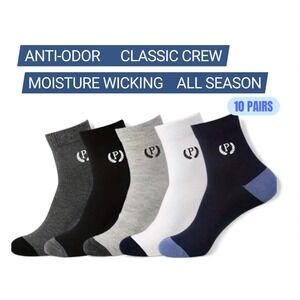 High Quality Anti-Odor All Season‎ Ankle Socks One Size Work Casual 10 Pack